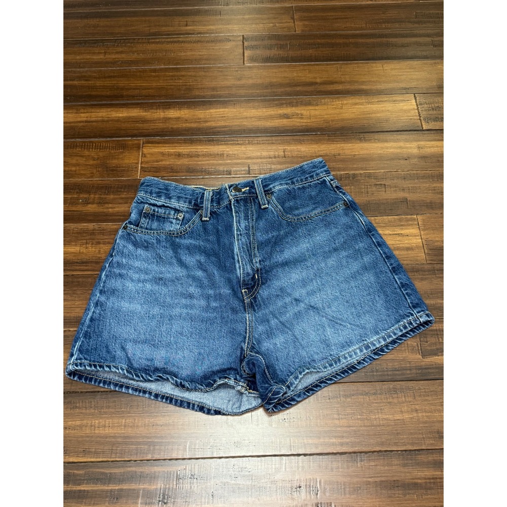Levis Premium High Loose Shorts Womens 28 Blue Denim High Waisted Relaxed Fit